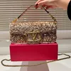 24SS Femme's Luxury Designer New Sequin Handbag Handbag Femme's Luxury Handbag Dinner Sac Sac à bandoulière