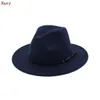 Men Women Vintage Wide Brim Hat Church Party Ladies Felt Jazz Cap Cowboy Party Hat Jazz Hat 240415