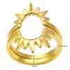 Jovo Love 2 i 1 Sun Ring for Women Men Rostfritt stål Par 2 PCSSet Sunflower Finger Ring Juvenil Gift 240419
