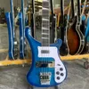 4003 Bass de baixo elétrico Sky Bule Color Chrome Hardware One PC Body Body Bom encadernação corporal RIC RIC China Bass