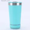 Muggar 16oz ölhögtalare tumlar tumbler med ölöppnare trådlös Bluetooth mini högtalare rostfritt stål vakuumisolerat musik kopp kaffe bil cupq240419