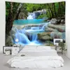 Tapestries Mountain Waterfall Tapestry Nature Scenery Wall Hanging For Bedroom Aesthetic Room Decor Boho Home Decoration Cloth