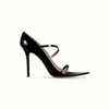 European and American Fashion Round Toe Open Toe Nightclub Show Sandals Women's Sexy Thin High Heel Tie up Shoes Banquet Shoes