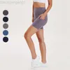 Desginer Alooo Yoga Shorts Woman Pant Top Women Yoag New Sports Womens Double-sided Brushed Nude Running Shorts High Waist Hip Lift Pocket