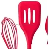 Servis uppsättningar bakning av Sile Truner Cake Borstes Red Color Non Stick For Home Kitchen redskap Matlagningsverktyg 16WW FF Drop Delivery GA DHWQO