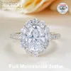 Solitaire Ring Nkhog Full Moissanite 7*9mm Oval Cut Women S925 Sterling Silver Women Eternity Eternity Engagement Charming Regali di nozze GIFTS GRA certificato D240419