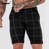 Heren shorts ladiguard 2024 sexy button up heren modestrepen plaid mannelijke streetwear heren casual mager pocket halfbroek