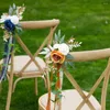 Dekoratif Çiçekler Düğün Koridoru Dekorasyonları Yapay Güller Sandalye Arka Çiçek Açık Partisi Mekan Dekorasyon Dekoru