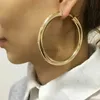 Other UKEN 2023 Punk Fashion 70mm Diameter Wide Big Hoop Earrings For Women Statement Earrings Brincos Jewelry Accessories Thick 240419