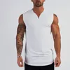 Herrtankstoppar skjorta sportkläder acation dagliga muskel singlets som kör västar ärmlös v hals träning bodybuilding manlig mode