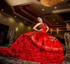 Sexy Sweetheart Red Embroidery Ball Gown Quinceanera Dresses Satindresses evening wear Lace Up Floor Length Vestido De Festa Sweet6642939