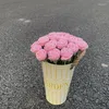 装飾的な花1PC手編みローズDIYブーケ自家製かぎ針編み完成した花の偽の花のクリスマスイヤーホームテーブル装飾