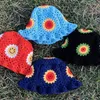 Chapeaux à bord large Unisexe Crochet Bucket Hat Ladies Fisherman de sports extérieurs pour femmes décontractées