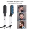 Sıcak düzleştirici elektrik negatif iyon ısıtma tarağı erkekler sakal düzeltme fırçası ıslak kuru kullanım hızlı saç stilini