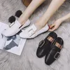 Casual Shoes 35-43 Plus Size Rope Knot Flats Woman Two Ways Wear Single Metal Buckle Decoration Mules Ladies Slip On Loafers Y623