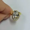 Anello di solitario lnngy 925 anelli di fidanzamento in argento sterling per femmina femmina moda oval zircone anello solitario 14k doni di gioielli placcati in oro d240419