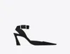 Designerpumpen Frauen Kleid Schuhe Luxus schwarzer Fanny Slingback Pumps in Satin Crepe Flared Ferse EU3540 mit Box Brautkleidern6993407