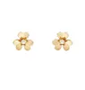 High grade designer Vancleff Mini Clover Earrings for Women 925 Sterling Silver Plated 18K Gold Glossy Face with Diamond Petals Simple and Elegant Style Earrings