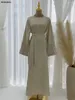 Abbigliamento etnico Siskia marocchine donne saudita da ricamo floreale con allacciata abiti lunghi abiti turchi africani Abayas musulmani islam kaftan 2024