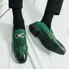 Gelegenheitsschuhe Herren Luxusparty Ledermodestil Lafers Mann formelles Kleid Bankett Hochzeit Original Green Brogue