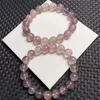 Pulseras de enlace 10.5 mm de plumas naturales Fluorite Bracelet Fashion Crystal Quartz Gemstone Jewelry Reiki Healing Regalo para mujeres 1 PCS