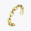 Enfashion Pure Form Medium Link Chain Cuff Bracelets Bangles For Women Gold Color Fashion Jewelry Jewellery Pulseiras BF182033 240410