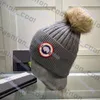 Designer Knitted Hat Ins Popular Canada Winter Hats Letter Goose Pom Beanie Warm Wool Caps Winter Skiing Outdoor Cold Protection 7 Colos 303