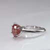 Solitaire Ring Red Moissanite Ring 1 ct 6.5MM With GRA Certificate Pass Diamond Test 100% S925 Silver Girl Jewelry Anniversary Gift d240419