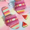 Slippers 2024 Fashion Tassel Woven For Women Comfortable Soft Soled Flat Sandals Summer Ladies Beach Holiday Casual Shoes