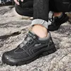 Casual Shoes Men Leather Fashion Sneakers Hiking Non-Slip Hard-Wearing