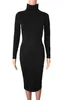 plus size womens clothing skirt designer womens clothing luxury clothes women Long-sleeved high-neck dress for hot girls waist tight sexy hip-covering long dress