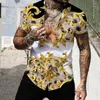 メンズカジュアルシャツ外国貿易3Dプリントシャツヴィンテージ