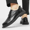 Gelegenheitsschuhe Männer Luxus handgefertigt Designer Schnürkleid Comfy echte Ledergeschäft für Männer formelle Schuhe