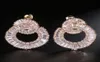 Victoria Wieck Luxury Jewelry 925 Sterling Silverrose Gold Fill Princess Cut White Topaz Cz Diamond Women Wedding Stud Earrin5827263