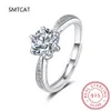 Anello solitario reale 3 ct anello nuziale moissanite per donne 925 argento sterling rotondo brillante diamante anelli di fidanzamento solitario regalo d240419