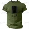 Camisetas masculinas camiseta casual para homens imprimir em 3D crânio patriótico militar soltou camisetas de grandes dimensões Slve Sportswear Unisex Tops Roupas T240419