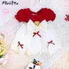 Robe fille Minifox 0-4y bébé princesse estival manche gonflée dessin animé ours robe pour les filles pour enfants robe de fête