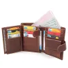 Portefeuilles nouveaux portefeuilles RFID Retro Cowhide en cuir carte de crédit / supports d'identité insère des sacs à main portefeuille Business pliable portefeuille