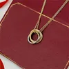 Designer Gold Custom Jewelry Circle Pendant Men Necklace Loop Charms Initial Necklaces Women Fashion Trendy Tiktok Jewelrys