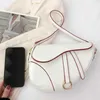 Shoulder Bags PU Leather Fashion Sling Bag Two Straps Women Mini Hobo Waterproof Saddle Large Capacity Ladies Top Handle