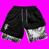 Y2K Summer Men Streetwear Anime High Waist Oversize Breathable Gym Short Pants Training Fitness Workout Track Shorts Clothes 240418