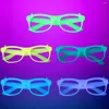 Decoração de festa 5pcs Light Up Glasses LED Colors brilha no material escuro de aniversário Favores de neon para crianças adultos