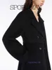 Cappotto di lusso Cashmere Coat Coat Coat Womens Wool Coat Sportmaxs Womens Wool Cashmere Lace Up Coat