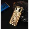 Creative 3D Emed Crocodile Double Fire Lighter Metal Windproof Jet Fire Open Flame Convertible Without Gas Lighter Gift