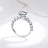 Solitaire Ring Tbestone Real Moissanite Diamond Ring 925 Silver 2CT Girls Birthday Gift Wedding Femme Elegant High Jewelry D240419