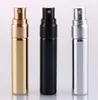 5ML portable sample glass bottle with gold and silver lid transparent glass spray bottle empty transparent refillable perfume atomizer