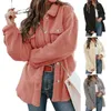 Damesjassen vrouwen jas revers midden lengte warme herfst pure kleur losse vest shirt dagelijkse kleding