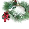 Fleurs décoratives artificielles aiguilles en pin anneau de bougie guirlandes pour décor d'ornement de Noël