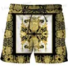 Shorts masculins 3D Impression de luxe de plage shorts de plage pantalon masculin hawaii chape natation de gym de gym de gymnase de gym de gym