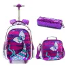 Tassen pailletten School Rolling Bag Wiel Backpack Lunch Bag Set Schooltas met Wheels Student School Trolley Backpack Bag voor meisjes